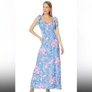 NWT LILLY PULITZER Kailua Smocked Maxi Dress Bahamian Rhapsody Size Small $178.